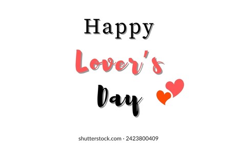 Happy lovers day with red heart love love quotes typography on white background for valentine's day vector. for t shirt design mug design.