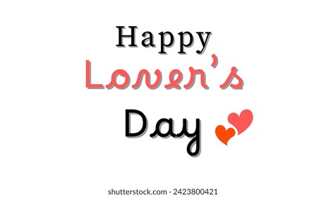 Happy lovers day with red heart love love quotes typography on white background for valentine's day vector. for t shirt design mug design.
