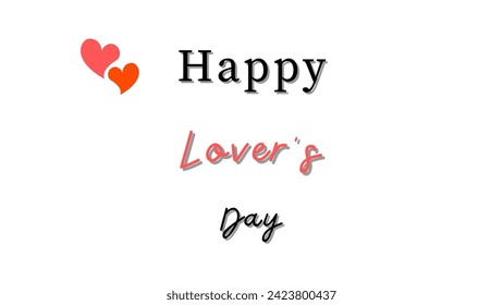 Happy lovers day with red heart love love quotes typography on white background for valentine's day vector. for t shirt design mug design.