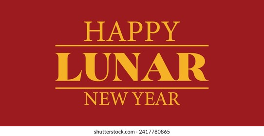 Happy Lunar New Year 2024 Text illustration Design