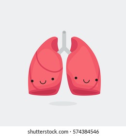 Happy lungs vector illustration