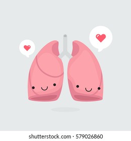 Happy lungs vector illustration