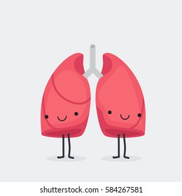 Happy lungs vector illustration