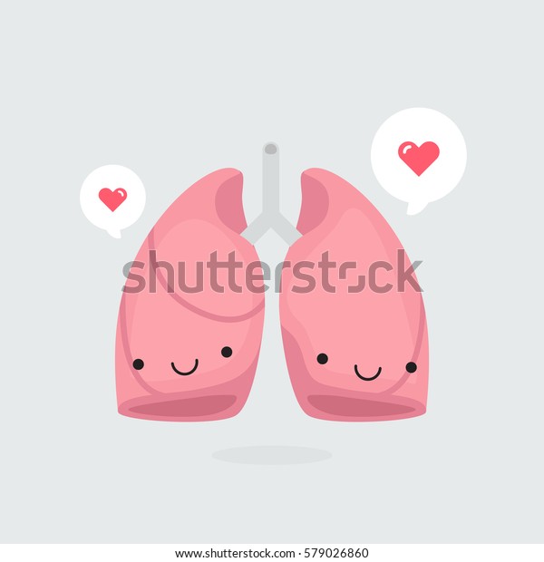 Happy Lungs Vector Illustration Stock Vector Royalty Free 579026860