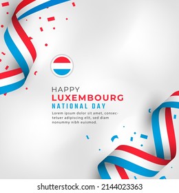 Happy Luxembourg National Day June 23th Celebration Vector Design Illustration. Template for Poster, Banner, Advertising, Greeting Card or Print Design Element