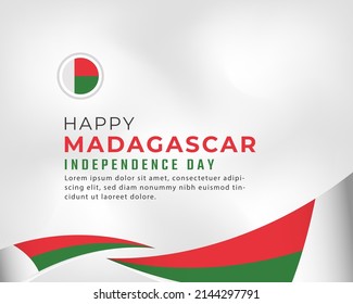 Happy Madagascar Independence Day June 26th Celebration Vector Design Illustration. Template for Poster, Banner, Advertising, Greeting Card or Print Design Element