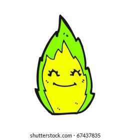 happy magical flame cartoon