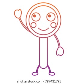 happy magnifying glass kawaii icon image 
