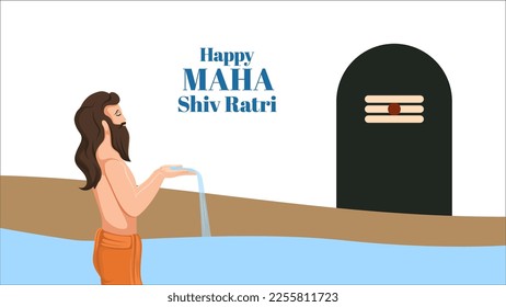 Happy Maha Shiv Ratri vector illustration