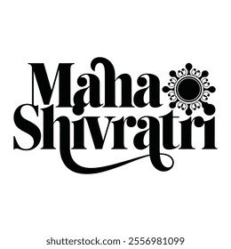 Happy Maha Shivaratri Greeting, Happy Maha Shivaratri Text Typography Design