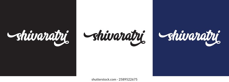 Happy Maha Shivaratri Hindu festival template. Banner Post and Greeting Card with text.  isolated on white and black background. Vector illustration. EPS 10