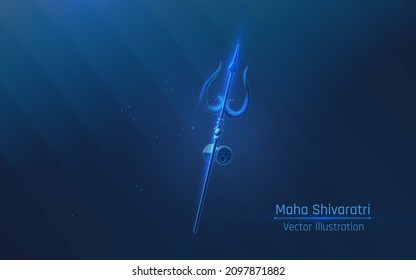 Happy Maha Shivaratri or Night of Shiva festival holiday with flower. Traditional event theme. Text in Hindi which means Maha Shivaratri