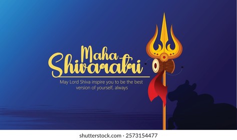 Happy Maha Shivaratri ,Shiva Linga and Trishul Representing Maha Shivaratri Celebration and Devotion