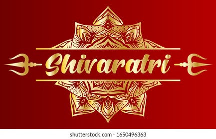 Happy Maha Shivaratri vector background. Trisula illustration clip art image. Eps 10