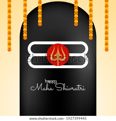 Happy Maha Shivratri background with big shiv linga