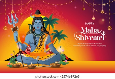 happy maha shivratri background with gradient concept. vector illustration