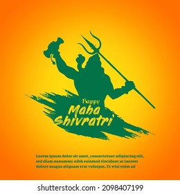 Happy Maha shivratri background with lord shiva silhouette