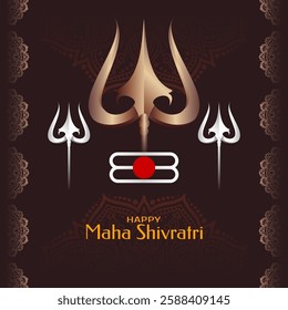 Happy Maha Shivratri beautiful Indian festival religious background vector