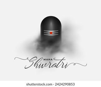 happy maha shivratri celebration background with shivling design vector (Translation of Maha Shivratri is The Great Night of Lord Shiva)

