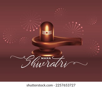 happy maha shivratri celebration card with lord shiv shivling design vector 