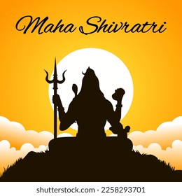Happy Maha Shivratri cover template. Vector illustration. Suitable for Poster, Banners, background and greeting card.