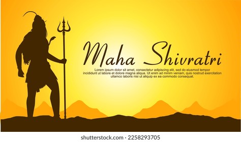 Happy Maha Shivratri cover template. Vector illustration. Suitable for Poster, Banners, background and greeting card.