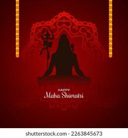 Happy Maha Shivratri cultural festival beautiful background vector