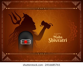 Happy Maha Shivratri cultural hindu Indian festival greeting card design vector