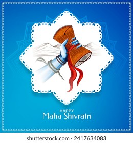 Happy Maha Shivratri cultural hindu Indian festival greeting card design vector