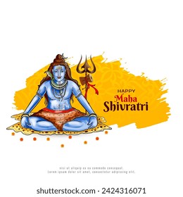 Happy Maha Shivratri cultural hindu Indian festival greeting card design vector