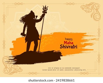 Happy Maha Shivratri cultural Indian festival greeting card vector