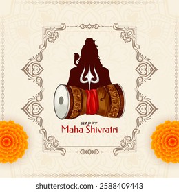 Happy Maha Shivratri cultural Indian festival divine background vector