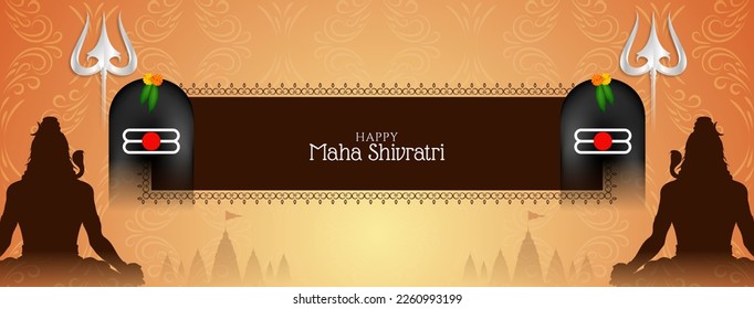 Happy Maha Shivratri cultural lord Shiva worship festival banner vector
