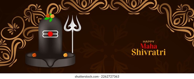 Happy Maha Shivratri cultural lord Shiva worship festival banner vector