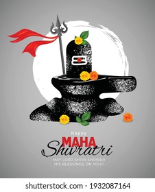 Contento Festival Maha Shivratri Antecedentes, Ilustración vectorial de la estatua de Shivlinga (Símbolo de Shiva).