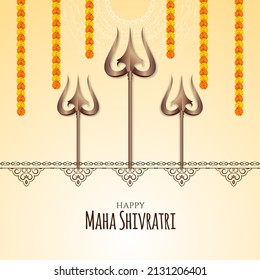 Happy Maha Shivratri festival classic mythological background vector