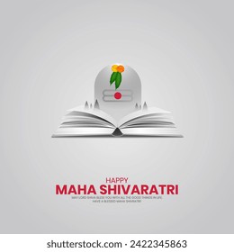 Happy Maha Shivratri Festival, Creative  Lord Shiva Shivratri Indian Festival, 3D Illustration