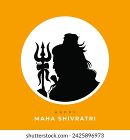 Happy Maha Shivratri Festival Flat Vector Background with Lord Shiva Illustration 