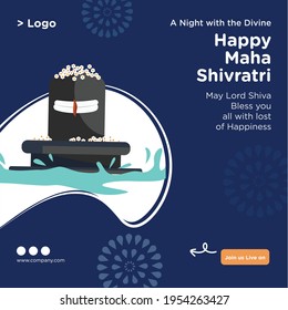 Happy Maha Shivratri Festival Greeting banner design. Vector graphic illustration.