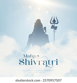 Happy Maha Shivratri Greeting, Mahashivratri Shiv Background Design. A Hindu festival celebrated of lord shiva night. Maha shivratri indian religious festival banner.
