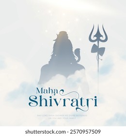 Happy Maha Shivratri Greeting, Mahashivratri Shiv Background Design. A Hindu festival celebrated of lord shiva night. Maha shivratri indian religious festival banner.
