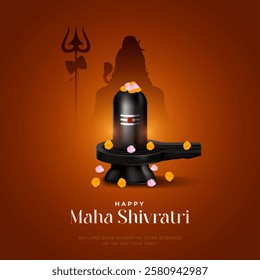 Happy Maha Shivratri Greeting, Mahashivratri Shiv Background Design. A Hindu festival celebrated of lord shiva night. Maha shivratri indian religious festival banner.
