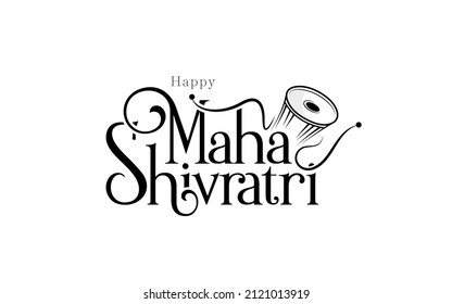 Happy Maha Shivratri Greeting, Happy Maha Shivratri Text Typography Design