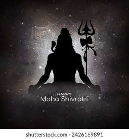 Happy Maha Shivratri Hindi traditioneller Lord Shiva Festival Hintergrund Vektor