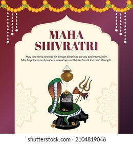 Happy maha shivratri hindu festival banner design template.