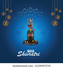 Happy maha shivratri hindu festival banner design template.