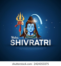 Happy maha Shivratri, a Hindu festival celebrated of lord shiva night. Abstract vector illustration design.