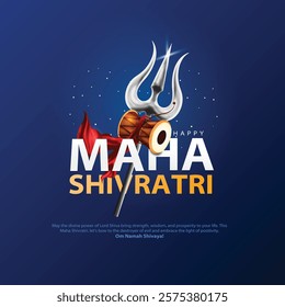 Happy maha Shivratri, a Hindu festival celebrated of lord shiva night. Creative vector illustration design.