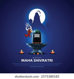 Happy maha Shivratri, a Hindu festival celebrated of lord shiva night. Creative vector illustration design.