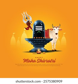 Happy maha Shivratri, a Hindu festival celebrated of lord shiva night. Creative vector illustration design.